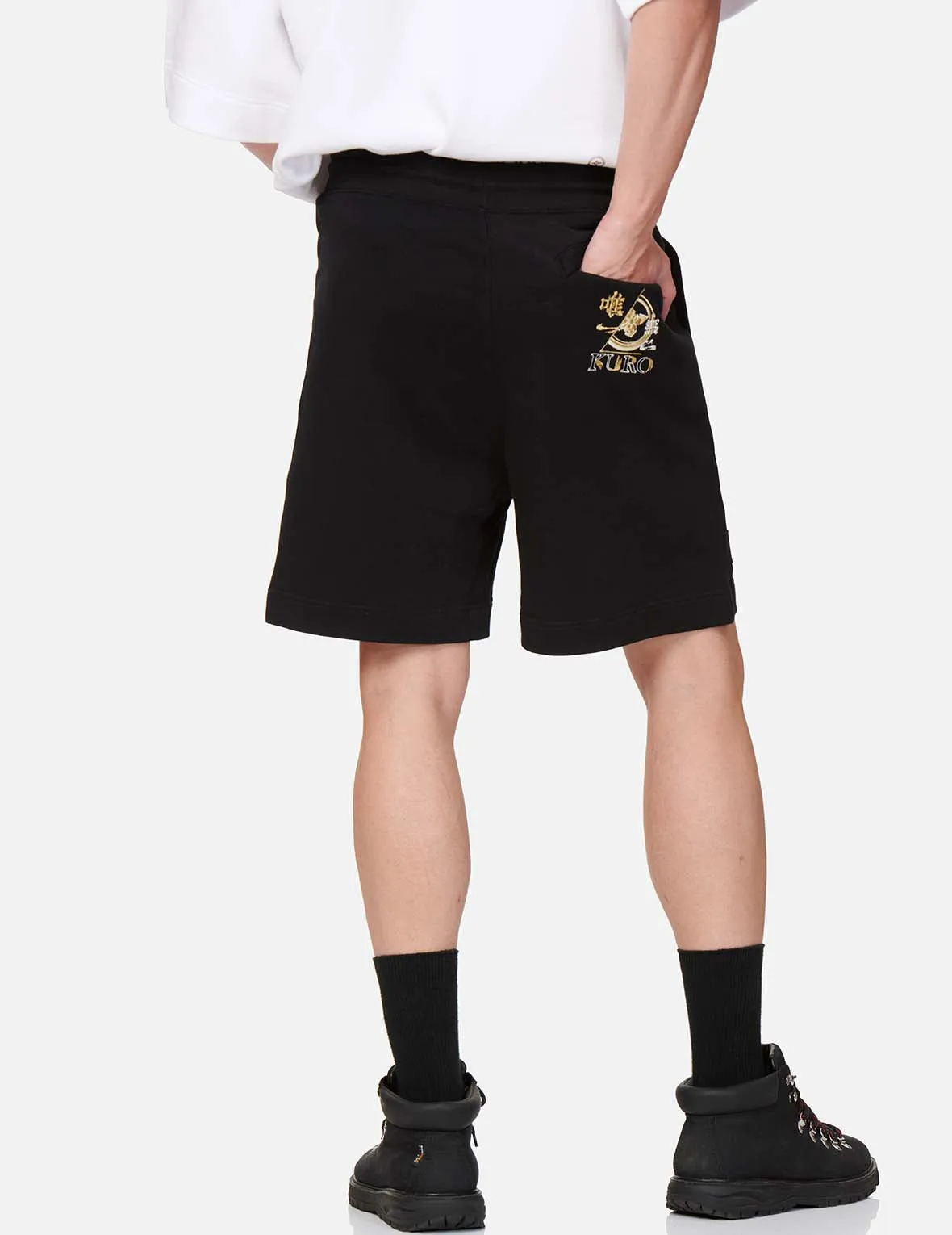 Double Logo Embroidered Badge Shorts