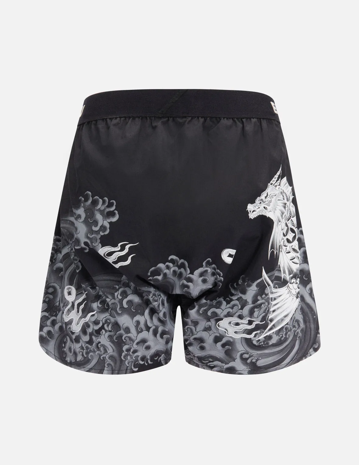 Dragon-Koi Pattern Print Boxer Shorts