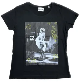 DUEDUE T-SHIRT DONNA MARYLIN MONROE NERO