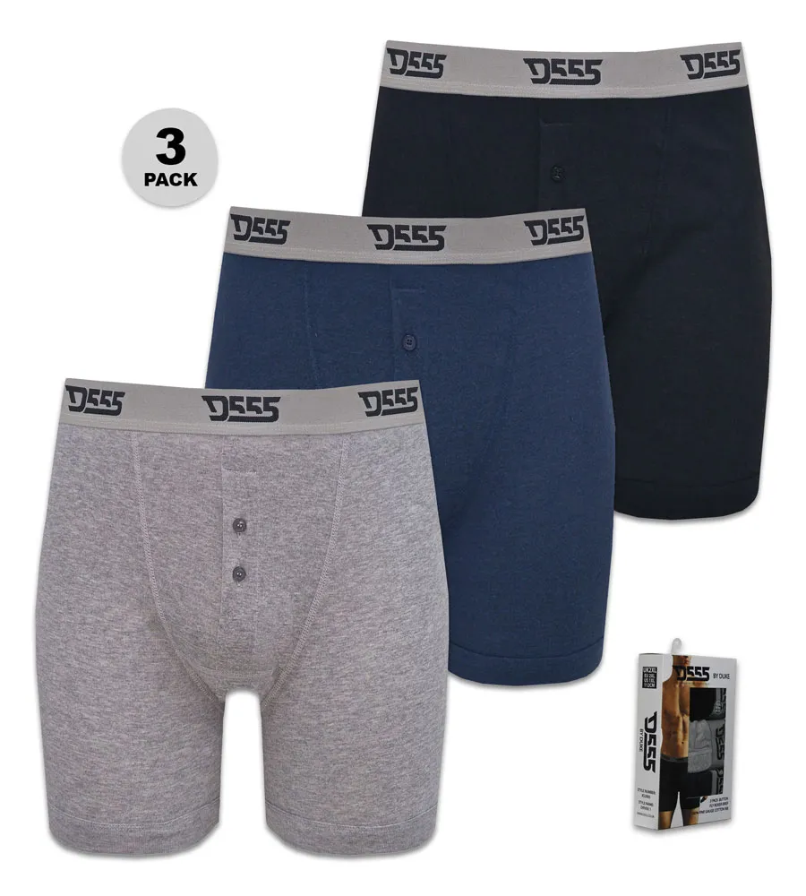 Duke London Big Mens Pack Of Three Cotton Boxer Shorts (DRIVER-K)