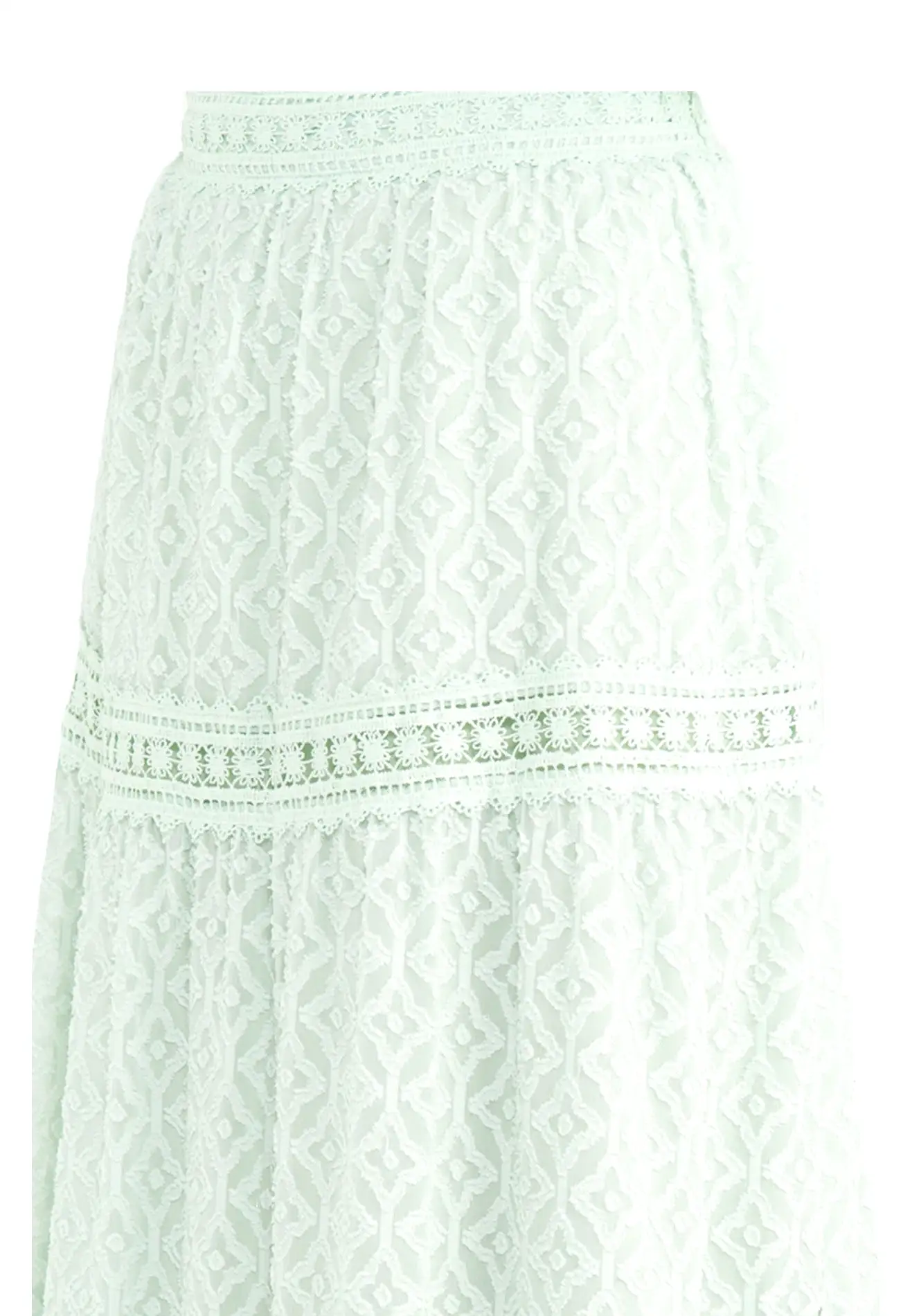 ELLE Apparel Tufted Lace Maxi Skirts