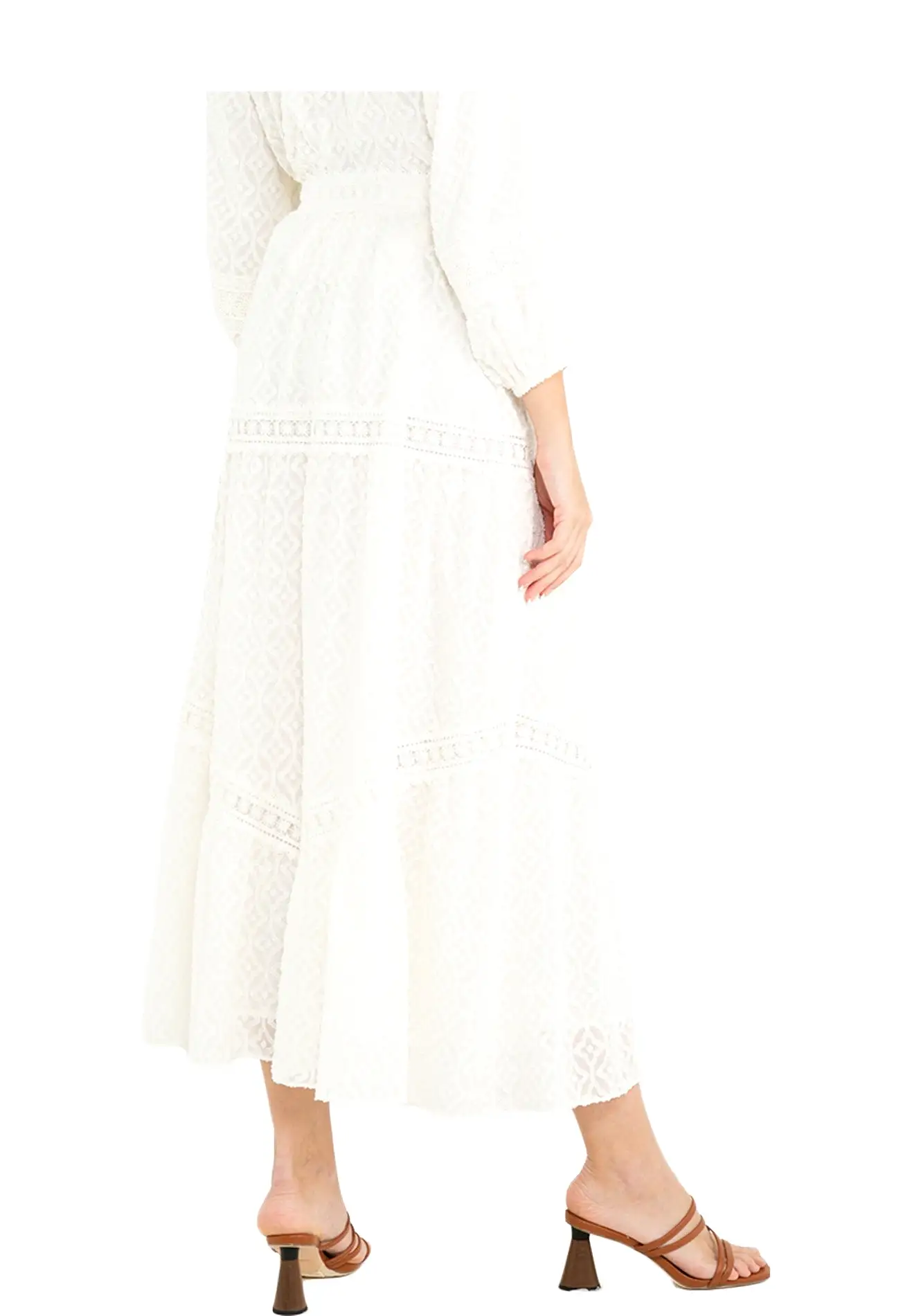 ELLE Apparel Tufted Lace Maxi Skirts