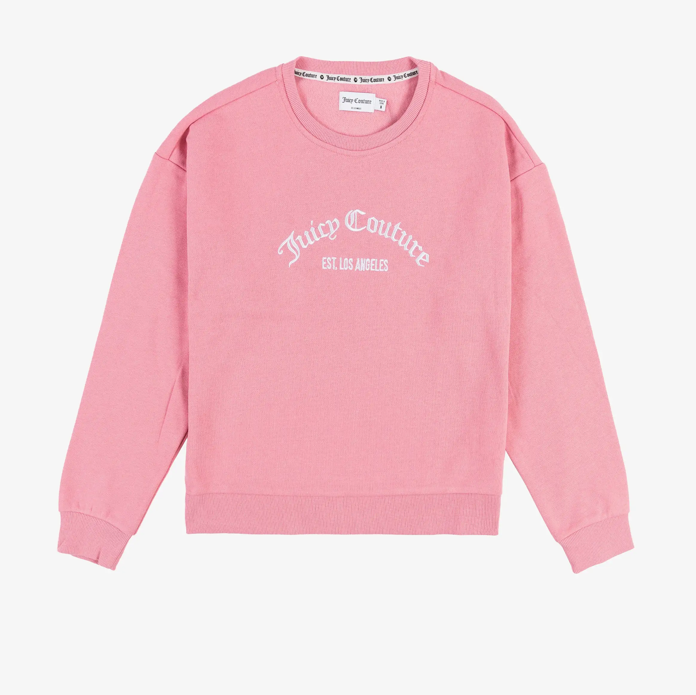 Embroidered Vintage Pullover Womens Crew (Pink)