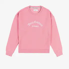 Embroidered Vintage Pullover Womens Crew (Pink)