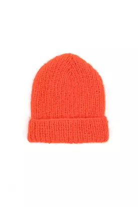 English Coast Hand Knitted Beanie Orange Red