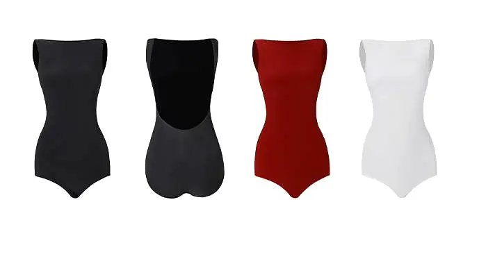 Essential Dance Leotards | Wine Red/White/Black | 2216