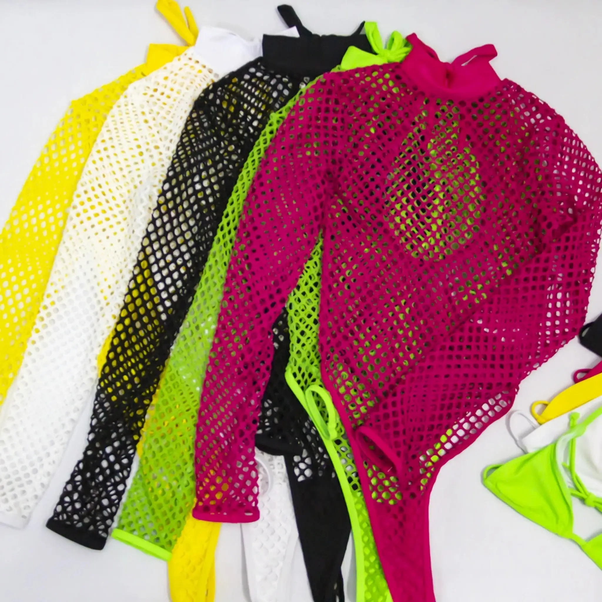 Fishnet Mesh Neon Swimsuit