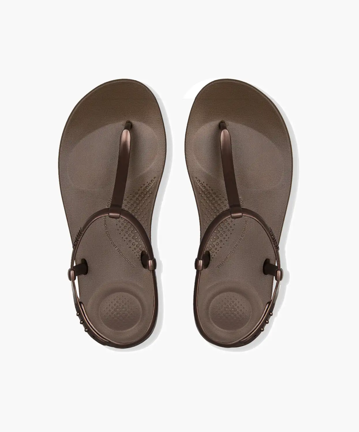 FitFlop iQushion Splash Pearlised Thongs Bronze