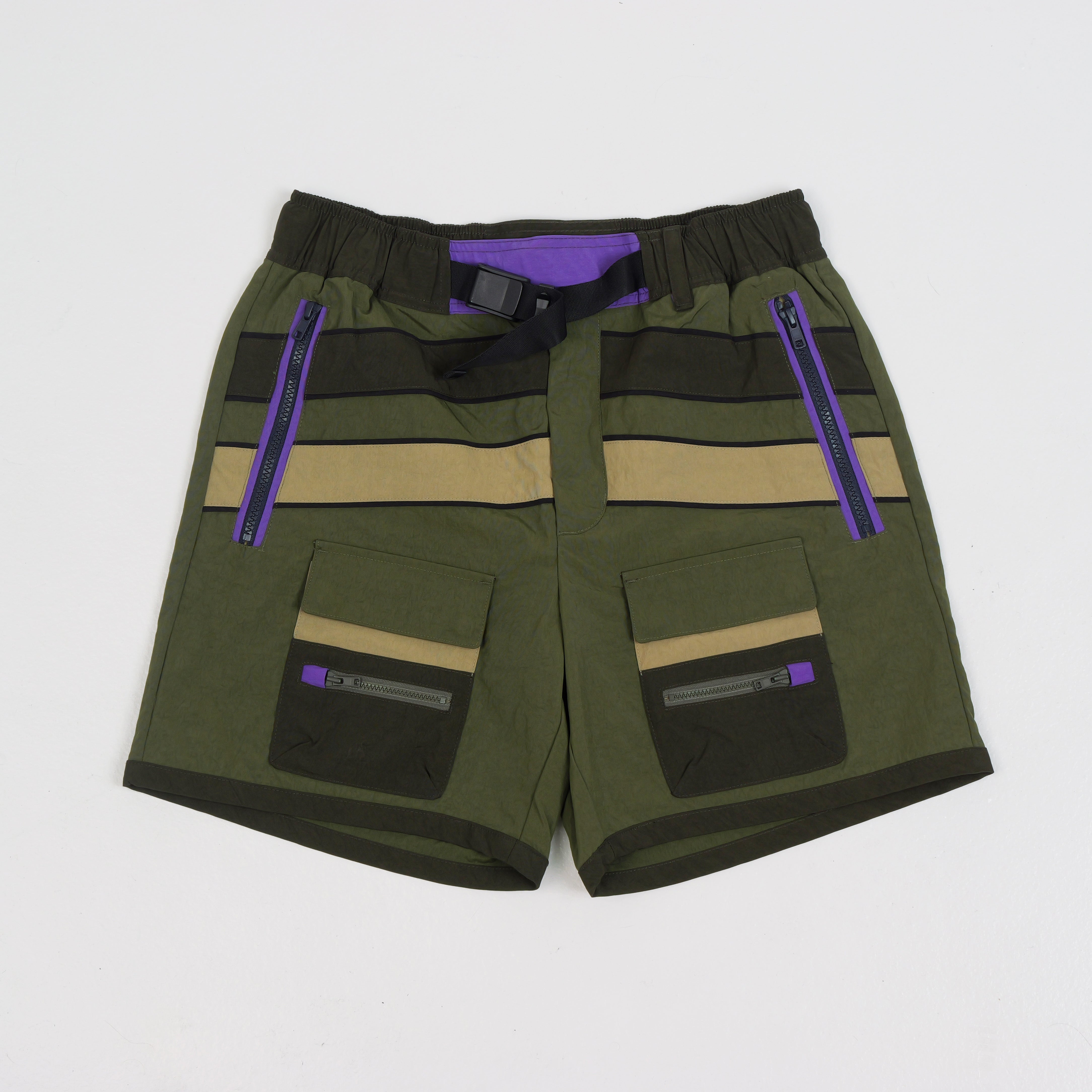 FLINT PANELLED SHORTS OLIVE