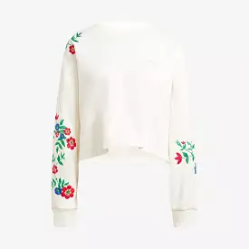 Floral Graphics Womens Crew (White/Pink)