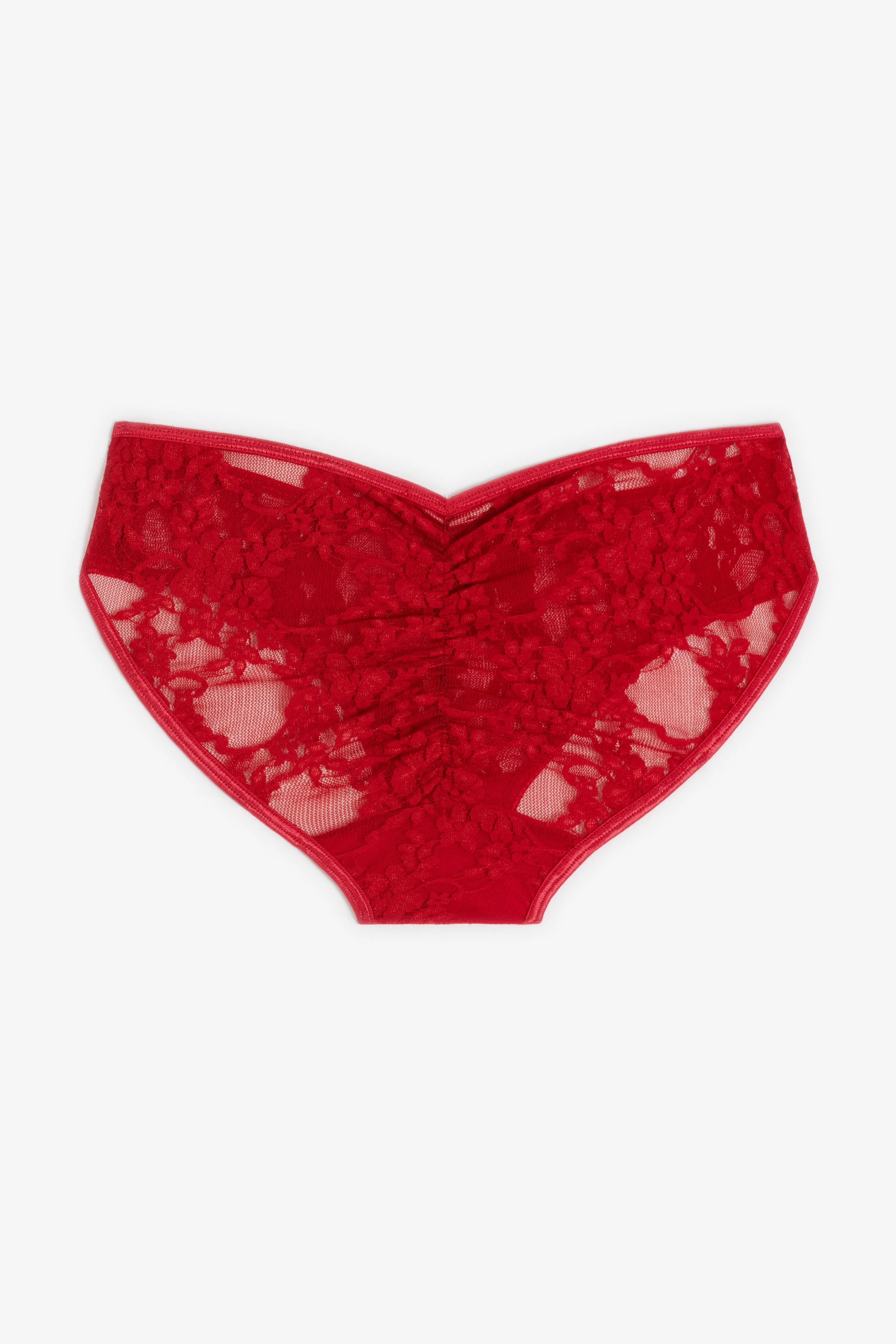 FNS08 - Floral Lace Ruched Back Bikini Panty