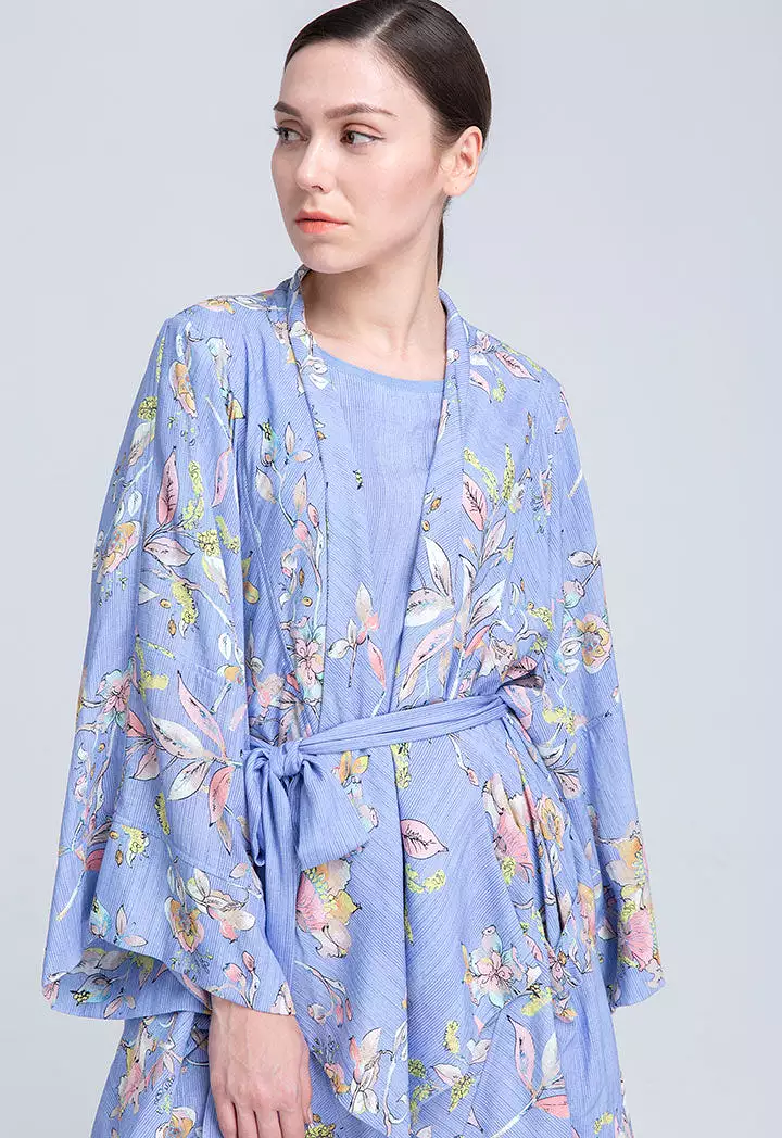 Folkloric Flow Print Wide Flap Kimono