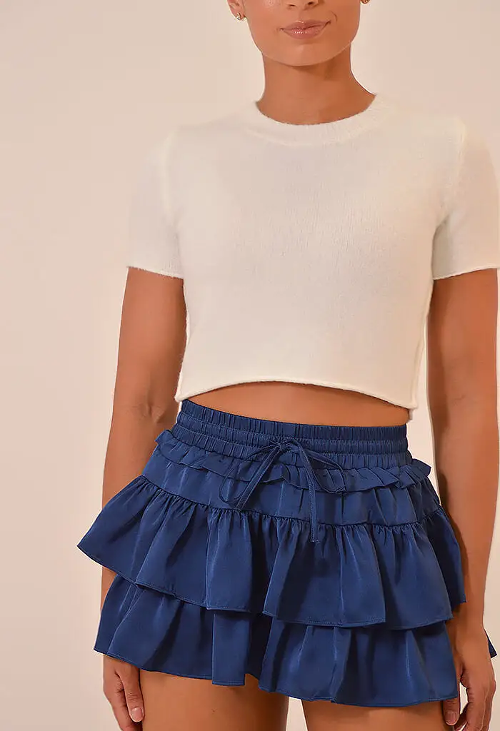 Georgina Ruffle Skort-Navy