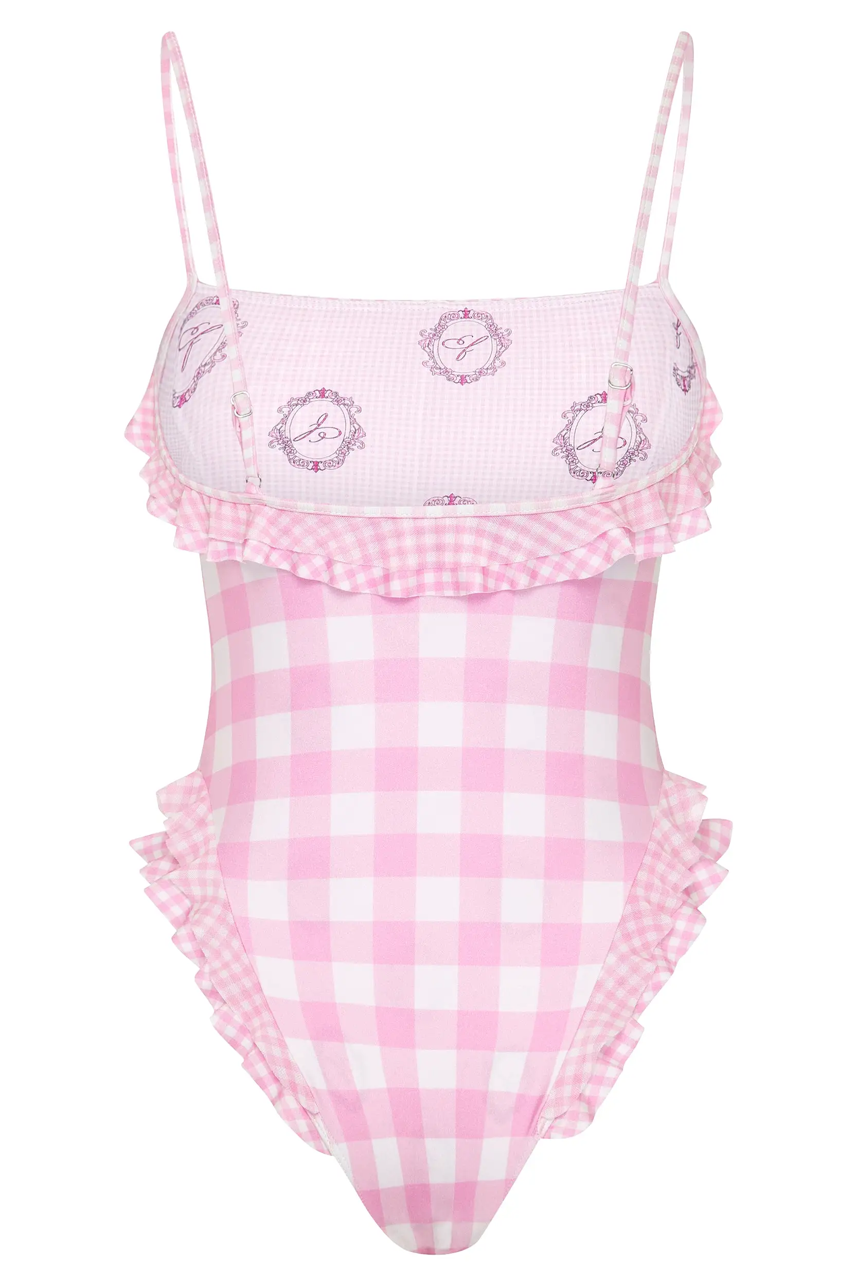 Gingham Button One Piece