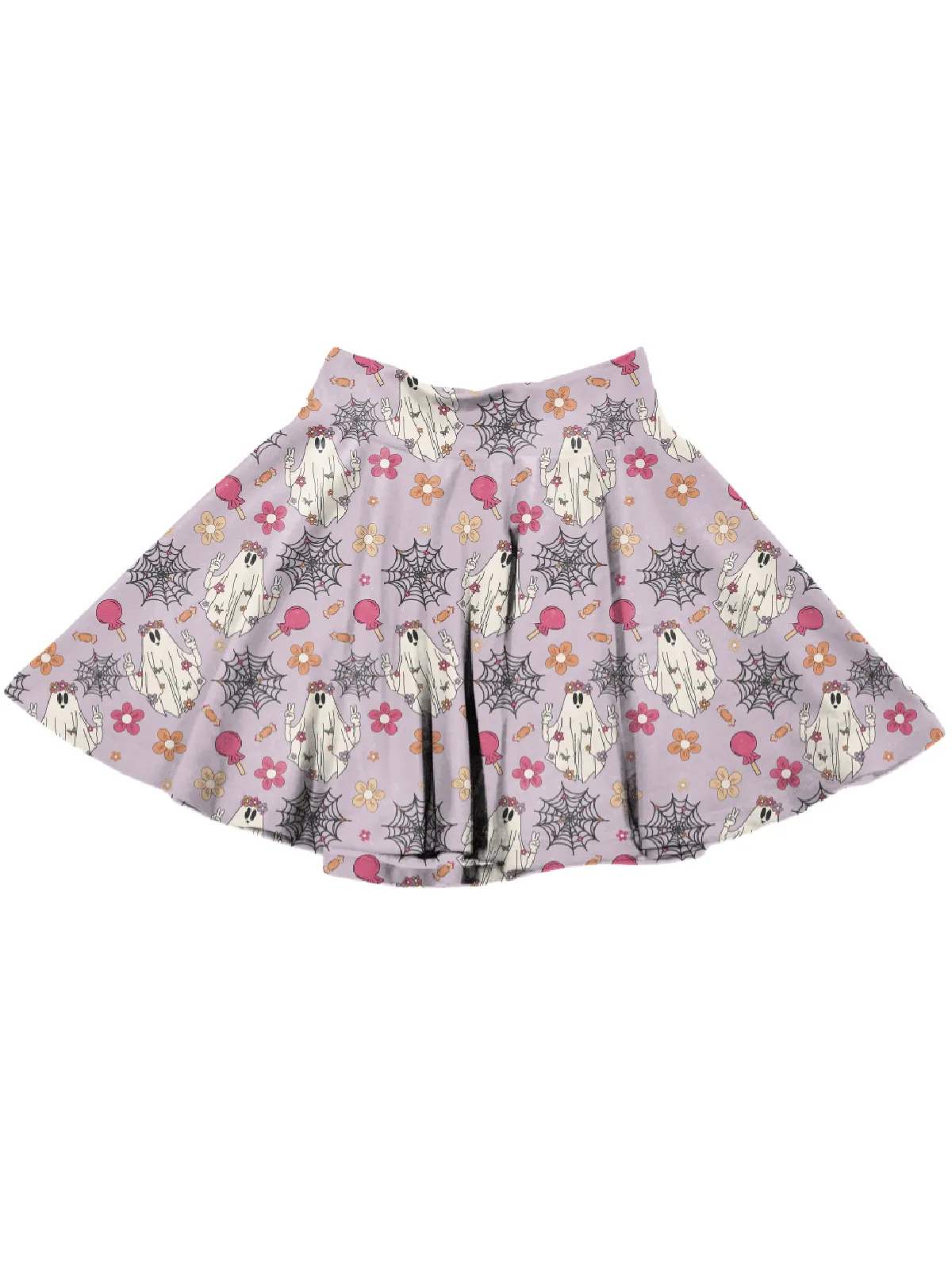 Girls Halloween Skater Skirts - Groovy