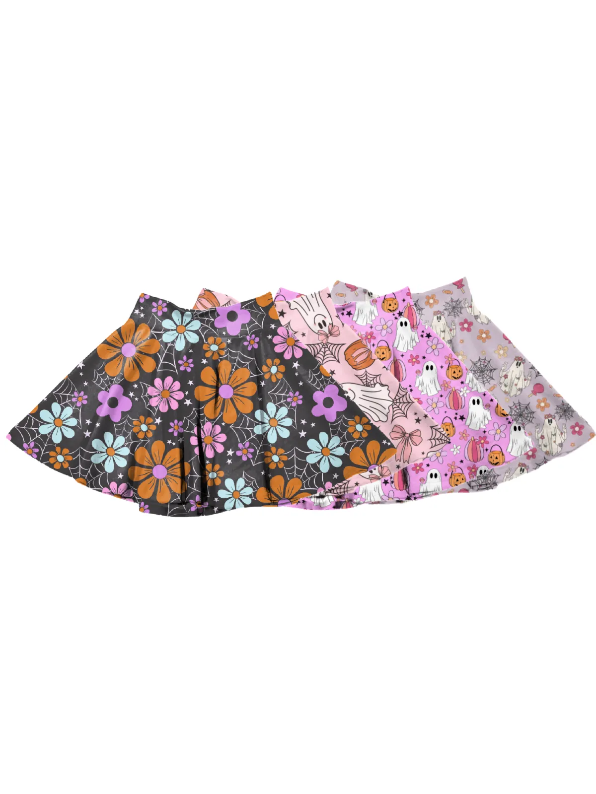 Girls Halloween Skater Skirts - Groovy