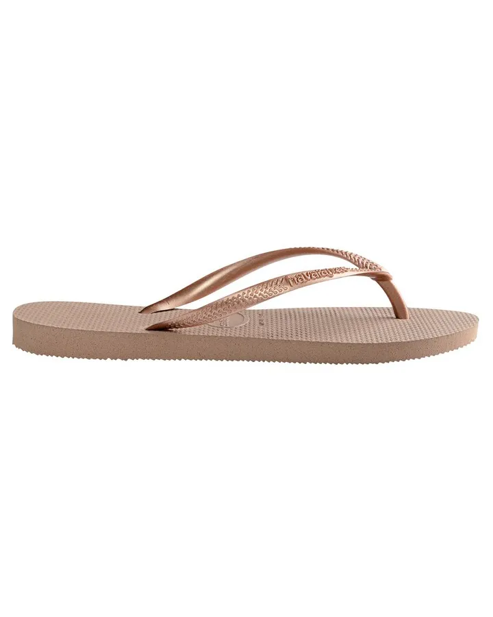 Havaianas Slim Metallic Womens Thongs - Rose Gold