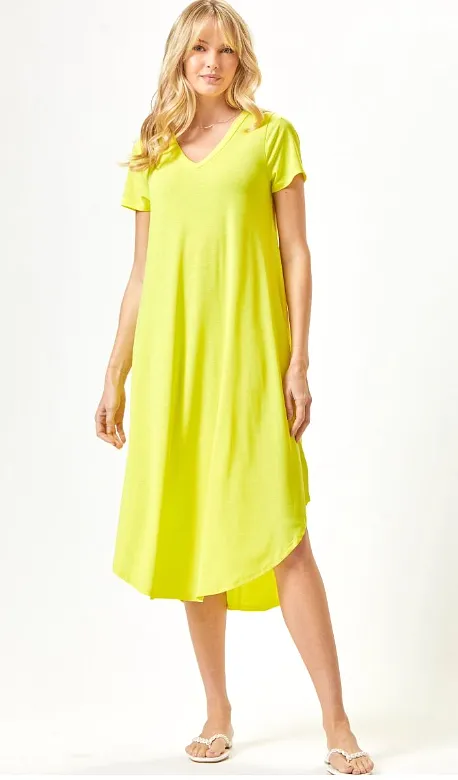 Hold Onto Hope Dress - Neon Yellow