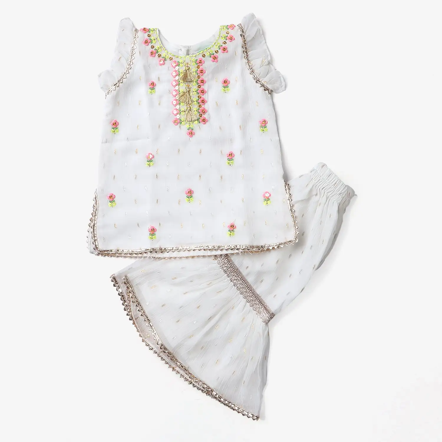 Infant Girls Chiffon 2PC Suit Noor-e-Dil-W/Golden