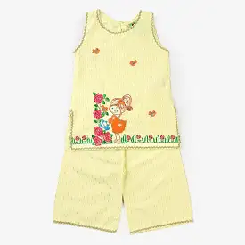 Infant Girls Jacquard 2PC Suit Doll Garden-LT.Yellow