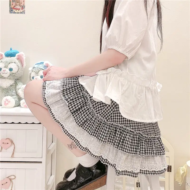 JAPANESE CUTE LACE CAKE SKIRT BY60010