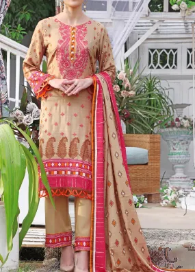 Jhalak By VS Textile Embroidered Linen Unstitched 3 Piece Suit - 06