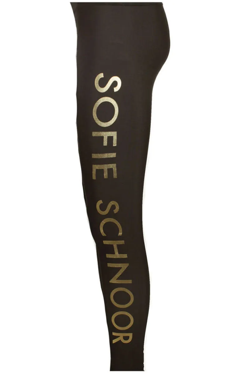 Joanne Leggings |Black & Gold |Logo leggings fra Sofie Schnoor