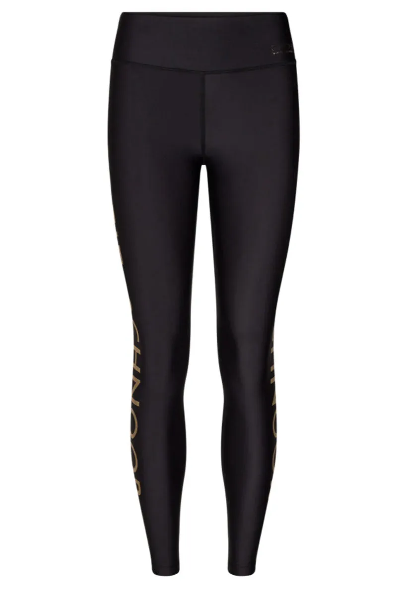 Joanne Leggings |Black & Gold |Logo leggings fra Sofie Schnoor