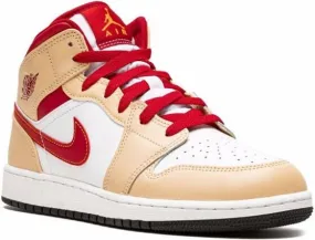 Jordan Kids Air Jordan 1 Mid Beige Red sneakers White