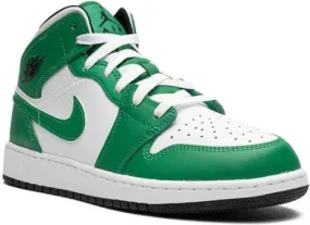 Jordan Kids Air Jordan 1 Mid Lucky Green sneakers White