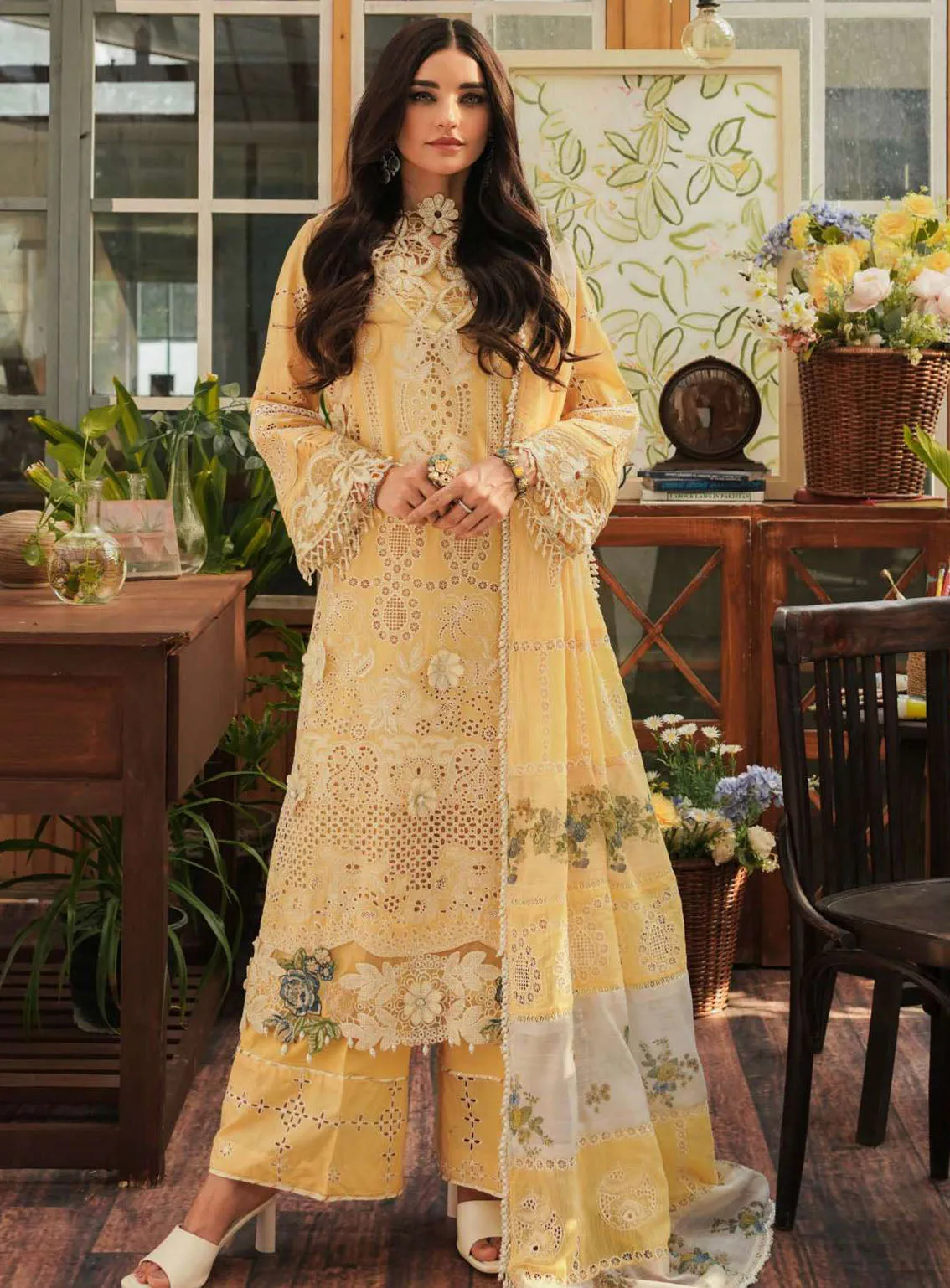 Kahf Premium Luxury Embroidered Lawn 3 Piece Unstitched Suit KHF24L KLE-2