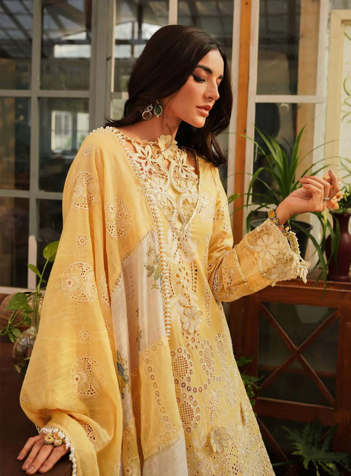 Kahf Premium Luxury Embroidered Lawn 3 Piece Unstitched Suit KHF24L KLE-2