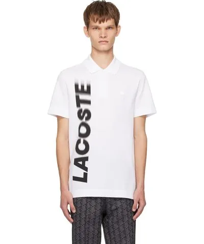 Lacoste White Regular Fit Movement Printed Polo