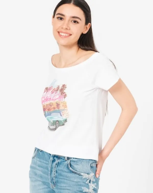 Liujo T-Shirt – Wa2293 Js003 – Bianco Con Stampa