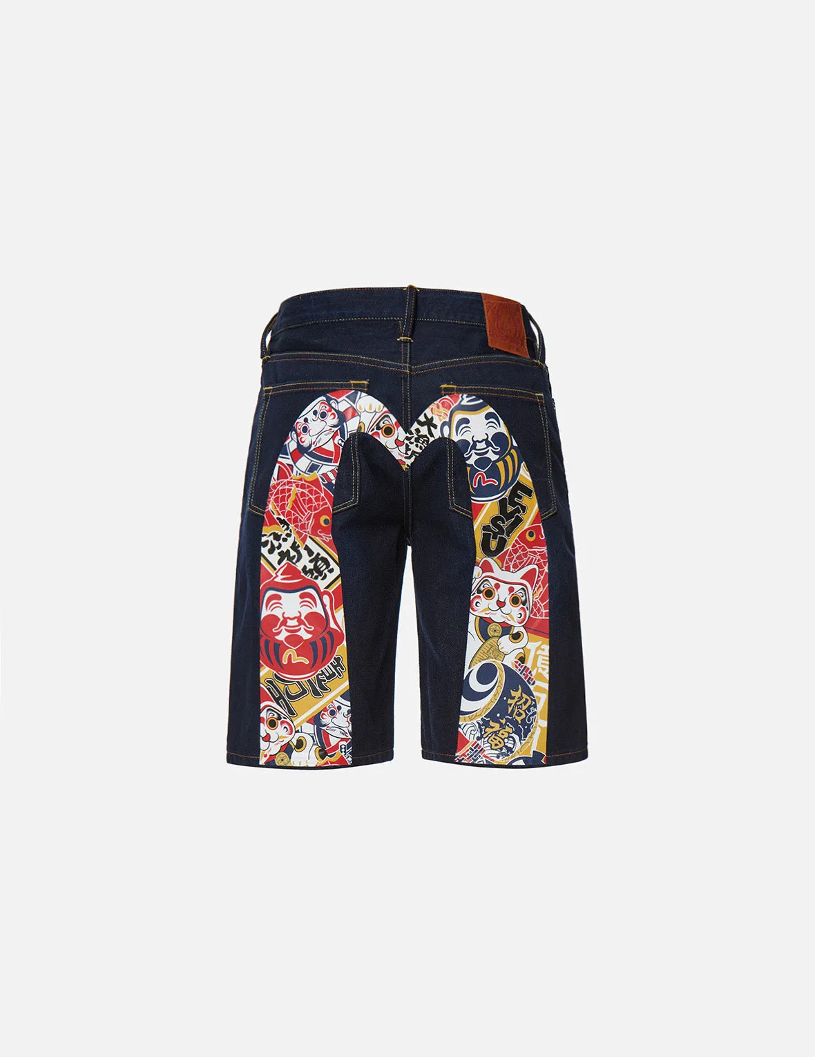 Lucky Charm-pattern Daicock Denim Shorts