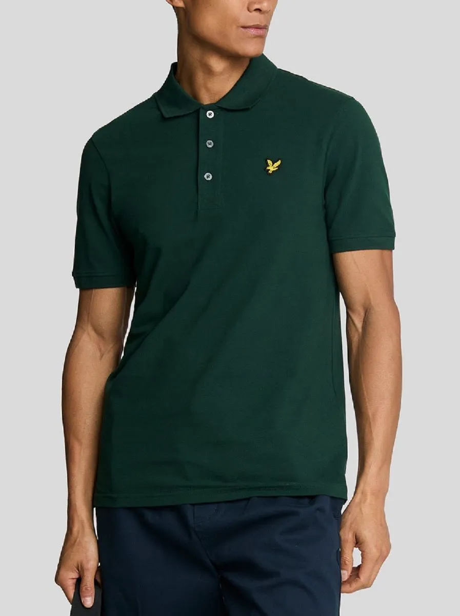 Lyle & Scott Plain Short Sleeve Polo Shirt Dark Green