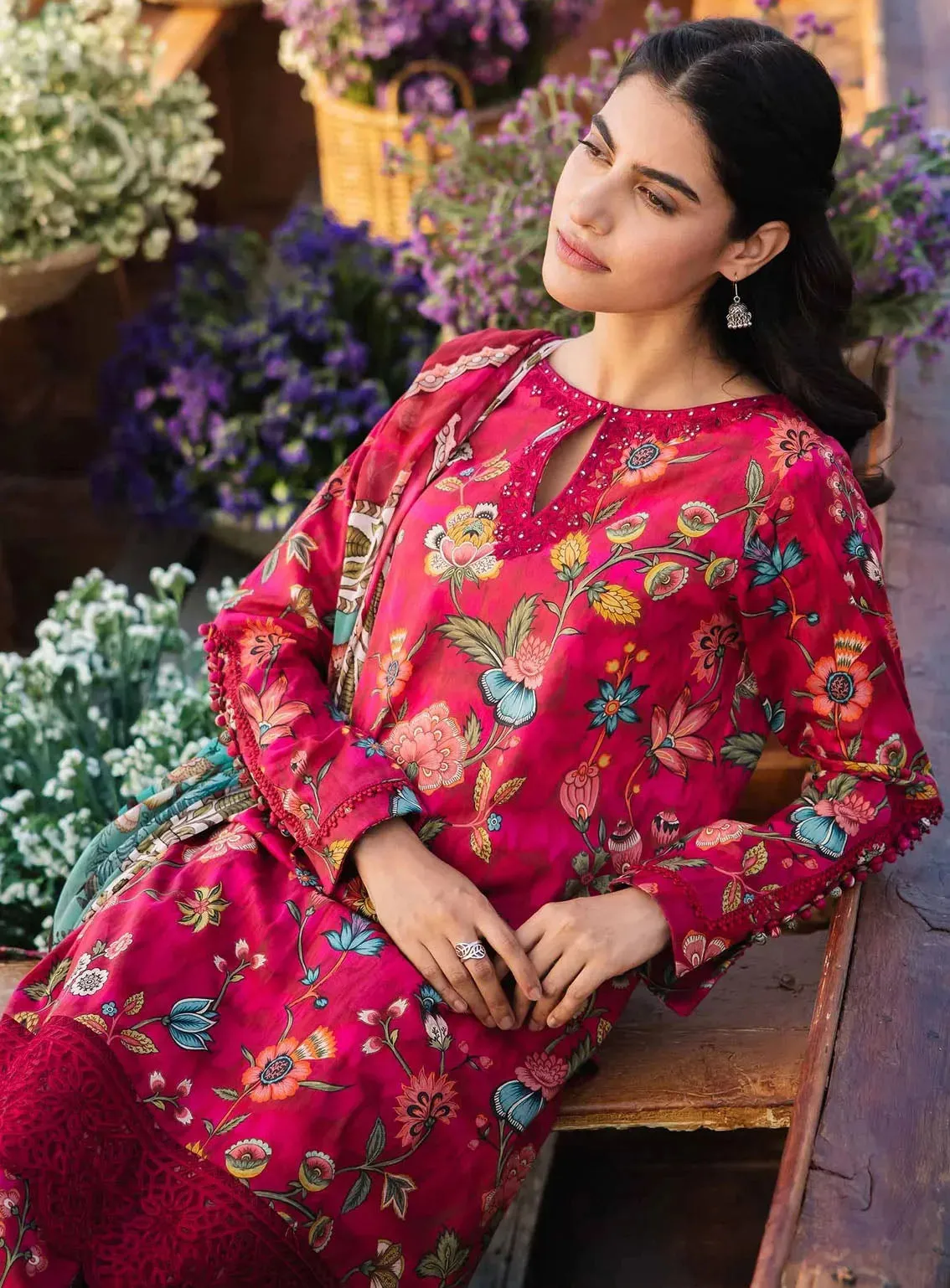 M Basics By Maria B Embroidered Lawn 3 Piece Unstitched Suit MB24M2 2B