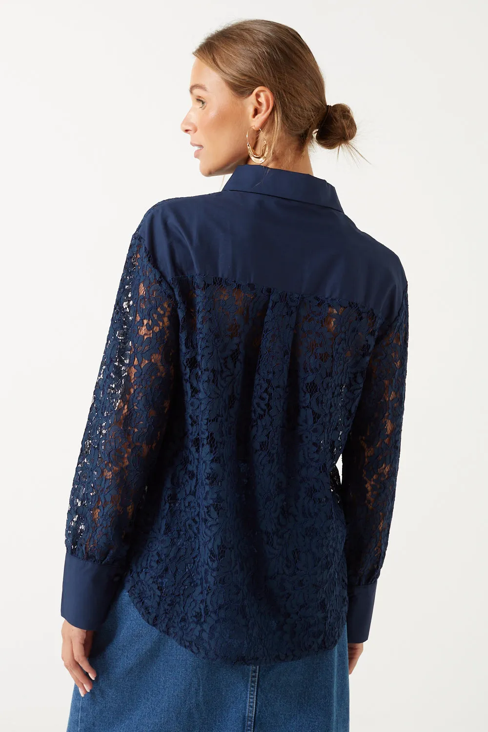 Marc Angelo Collared Lace Shirt