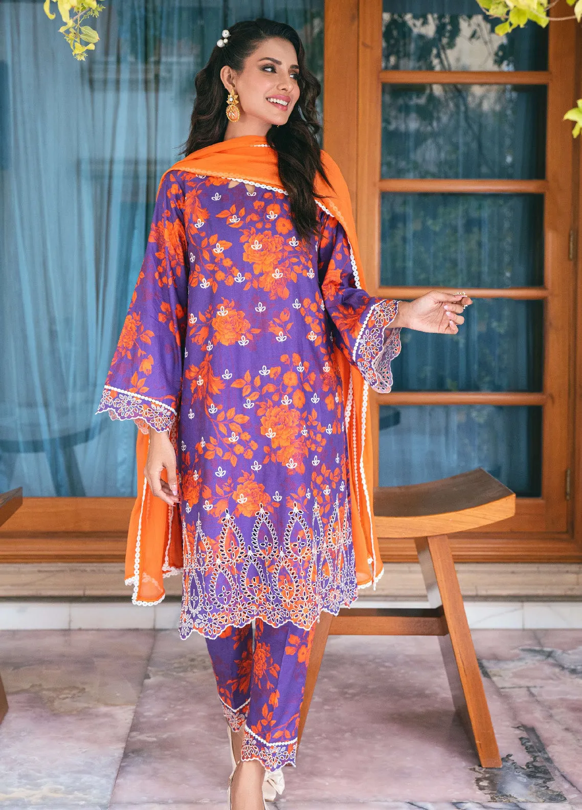 Marjaan By Addee Embroidered Lawn Stitched 3 Piece Suit - AD24MPL SM-026 PAKEEZA