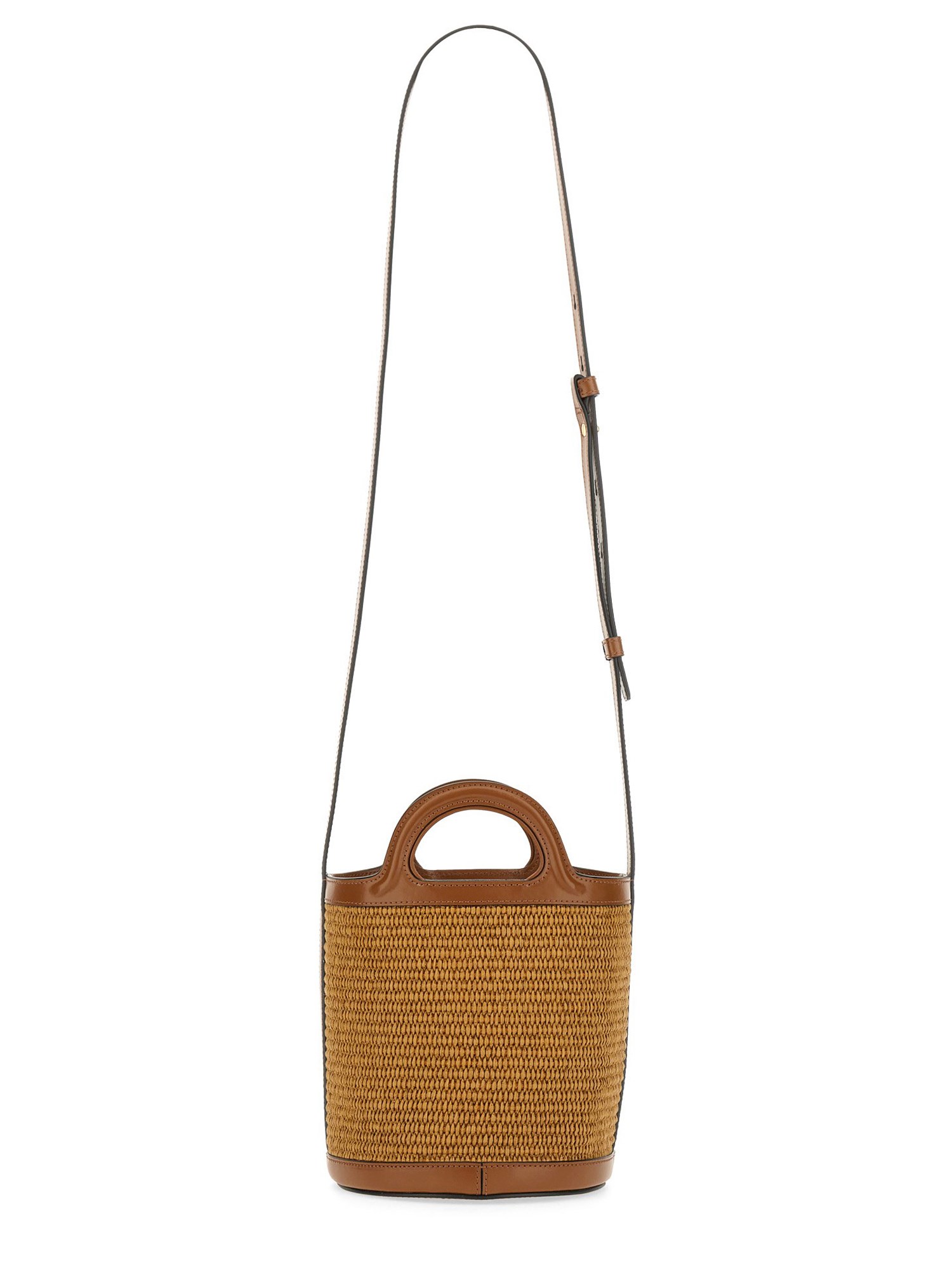 MARNI    RAFFIA AND LEATHER MICRO TROPICALIA BAG