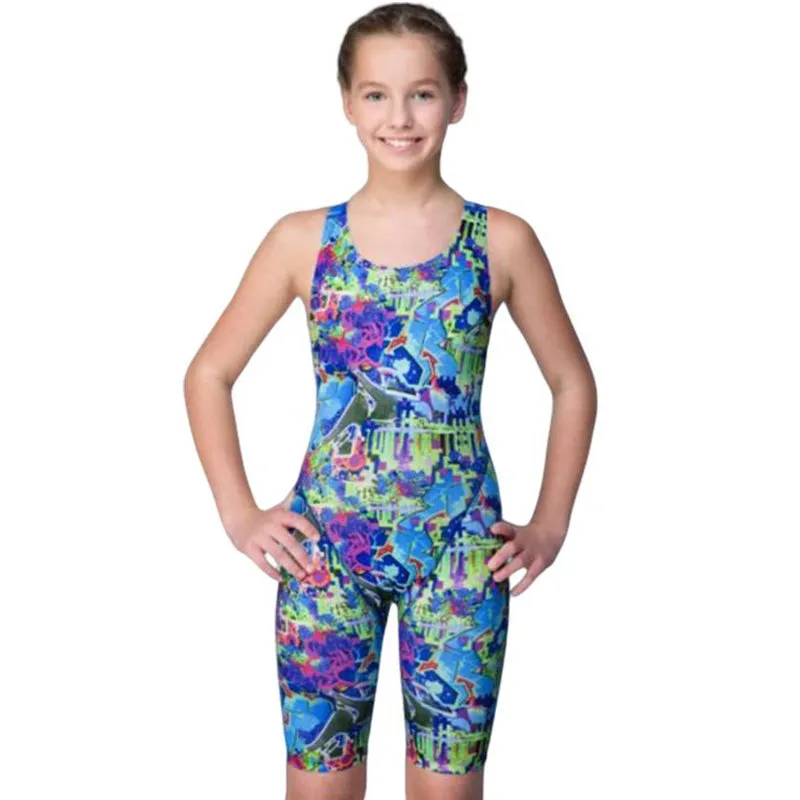 Maru Girls Swimwear - Graffiti Sky Pacer Leg Suit