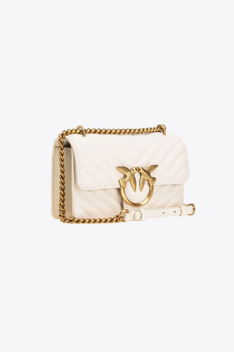 Mini borsa Love Bag one chevron donna Bianco