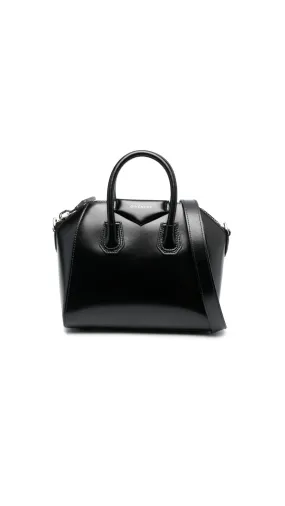 Mini Leather Antigona Bag - Black