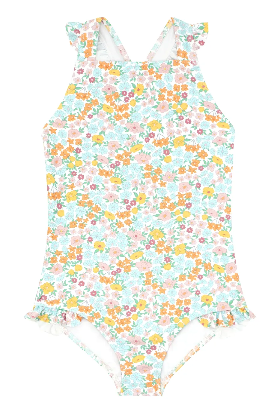 Minnow - Girls Hawaiian Floral Crossover One Piece