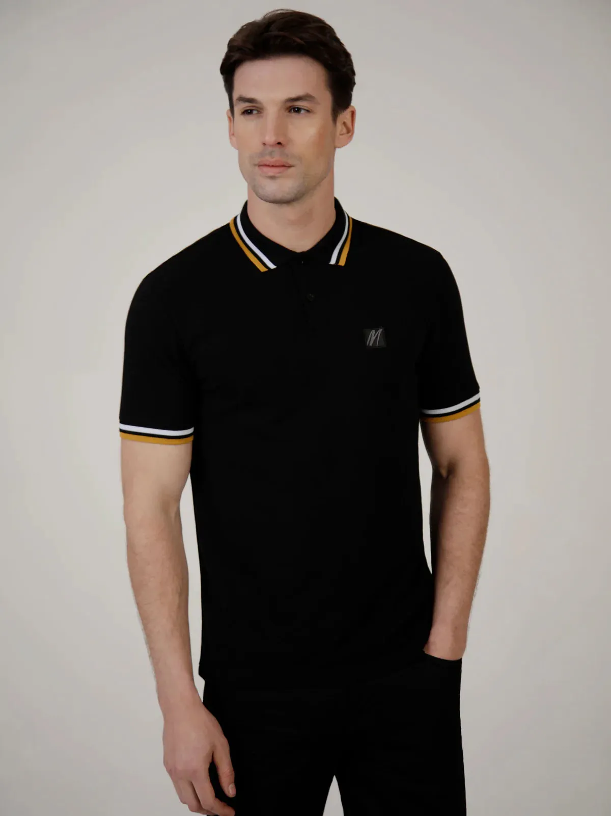 Mish Mash REGULAR FIT RAPTOR BLACK CLASSIC PIQUE POLO