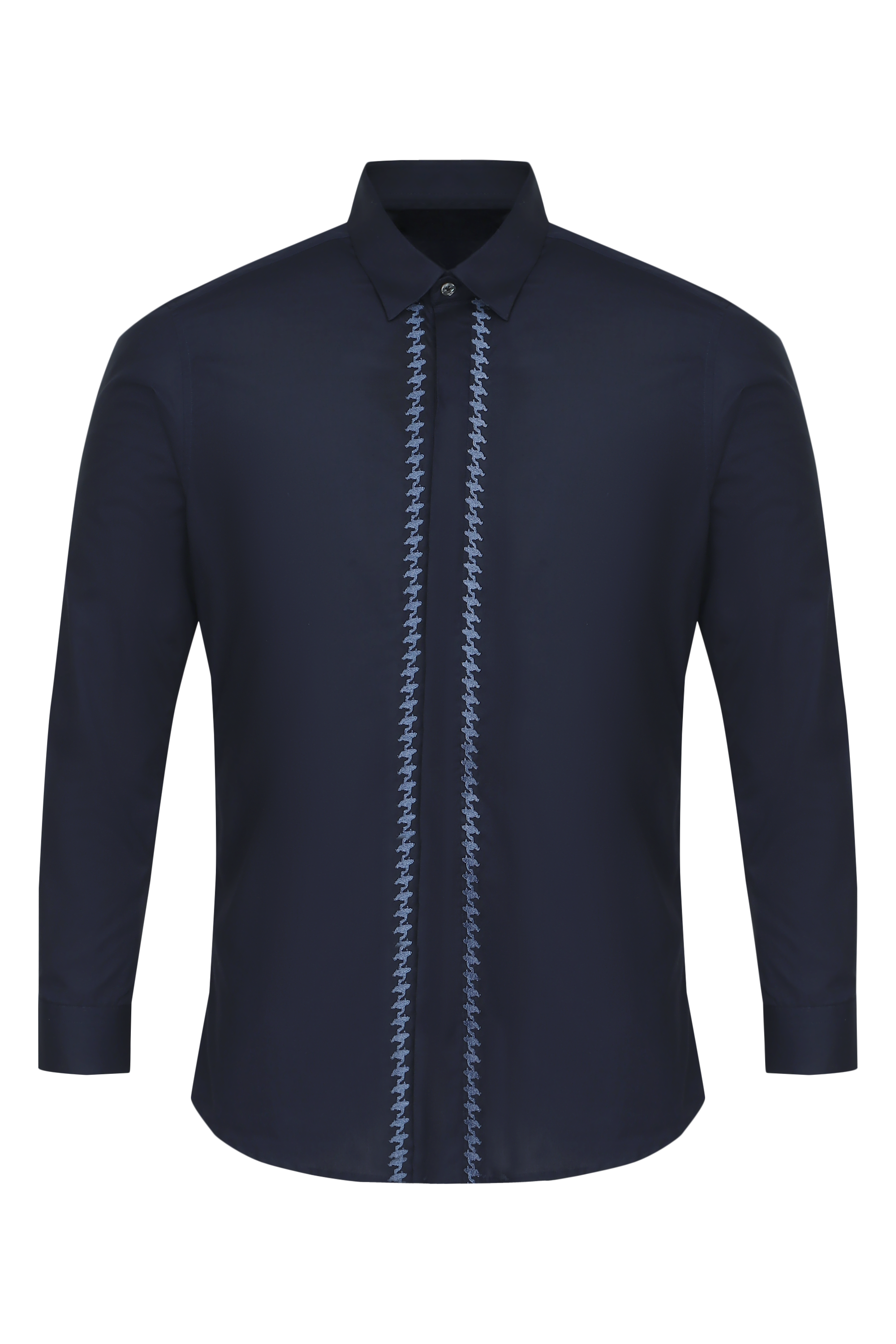 Navy on Navy Houndstooth Shirt