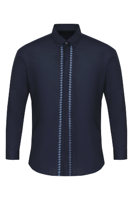 Navy on Navy Houndstooth Shirt