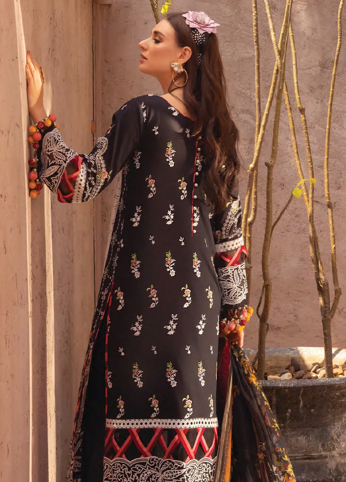 Neroli By Annus Abrar Luxury Embroidered Lawn 3 Piece Unstitched Suit AA24NLL-01 AYLA