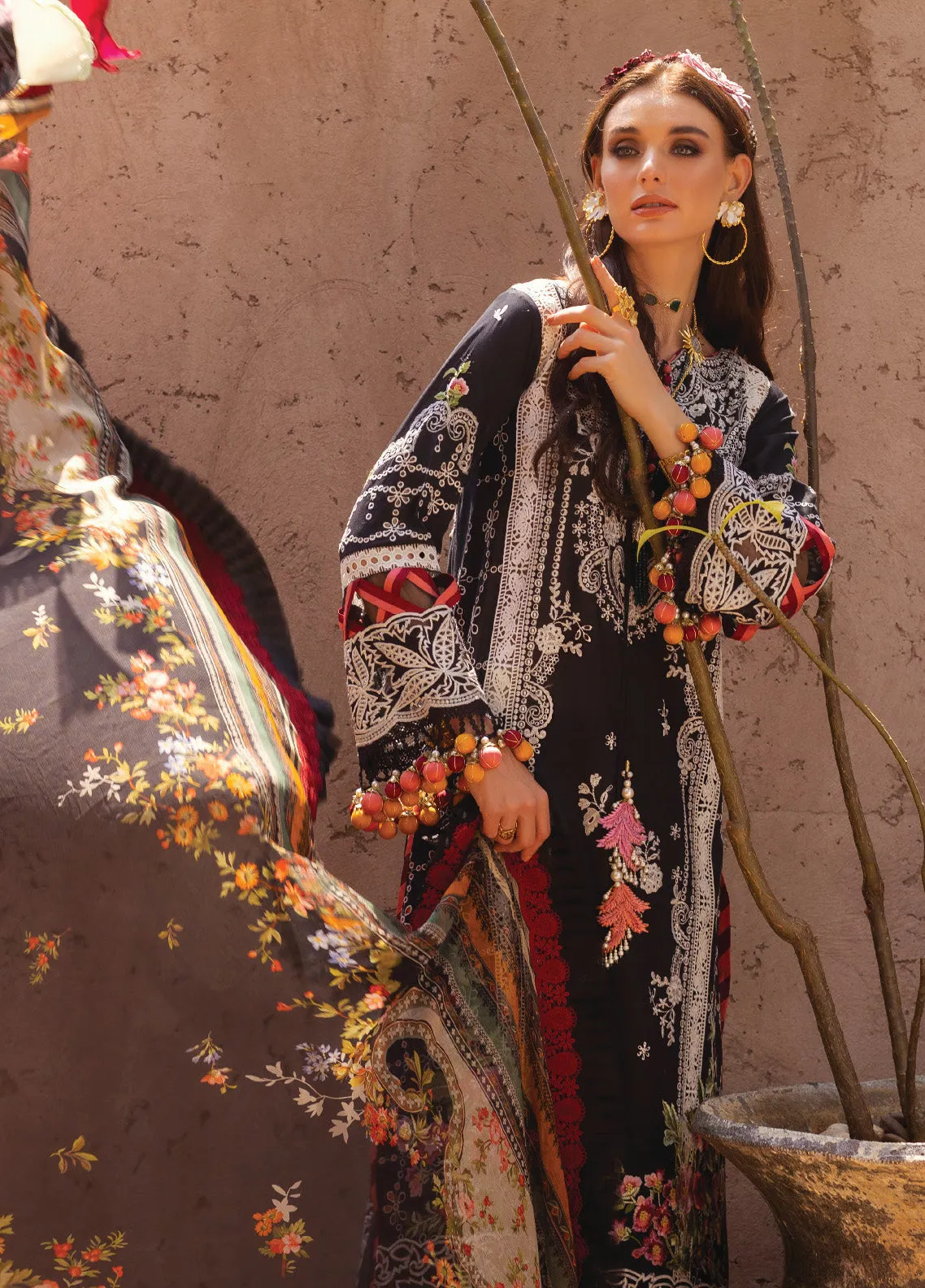 Neroli By Annus Abrar Luxury Embroidered Lawn 3 Piece Unstitched Suit AA24NLL-01 AYLA