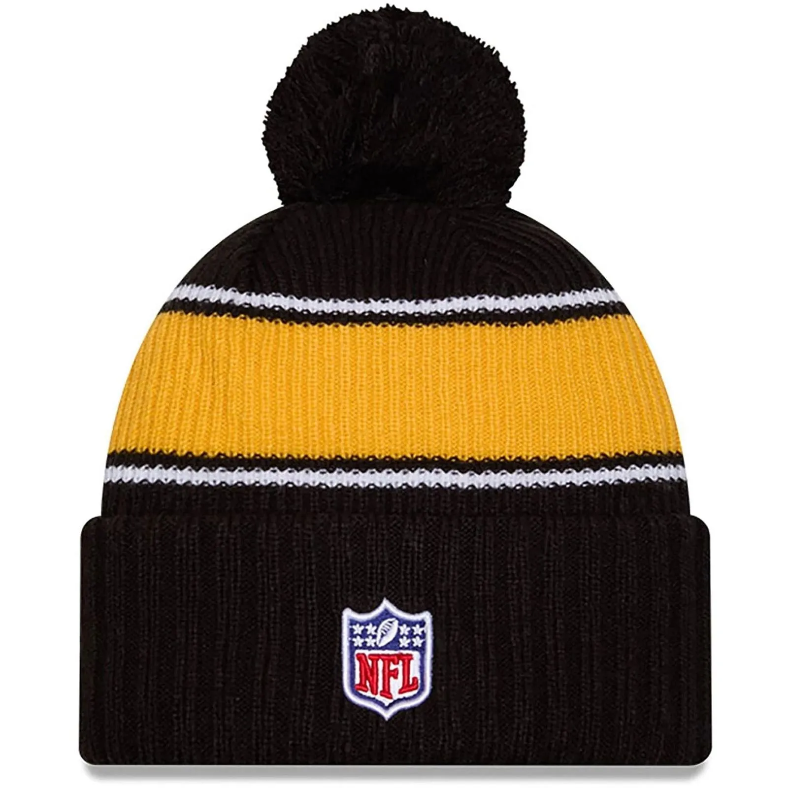 New Era Mens Knits Pittsburgh Steelers Bobble Hat - Black